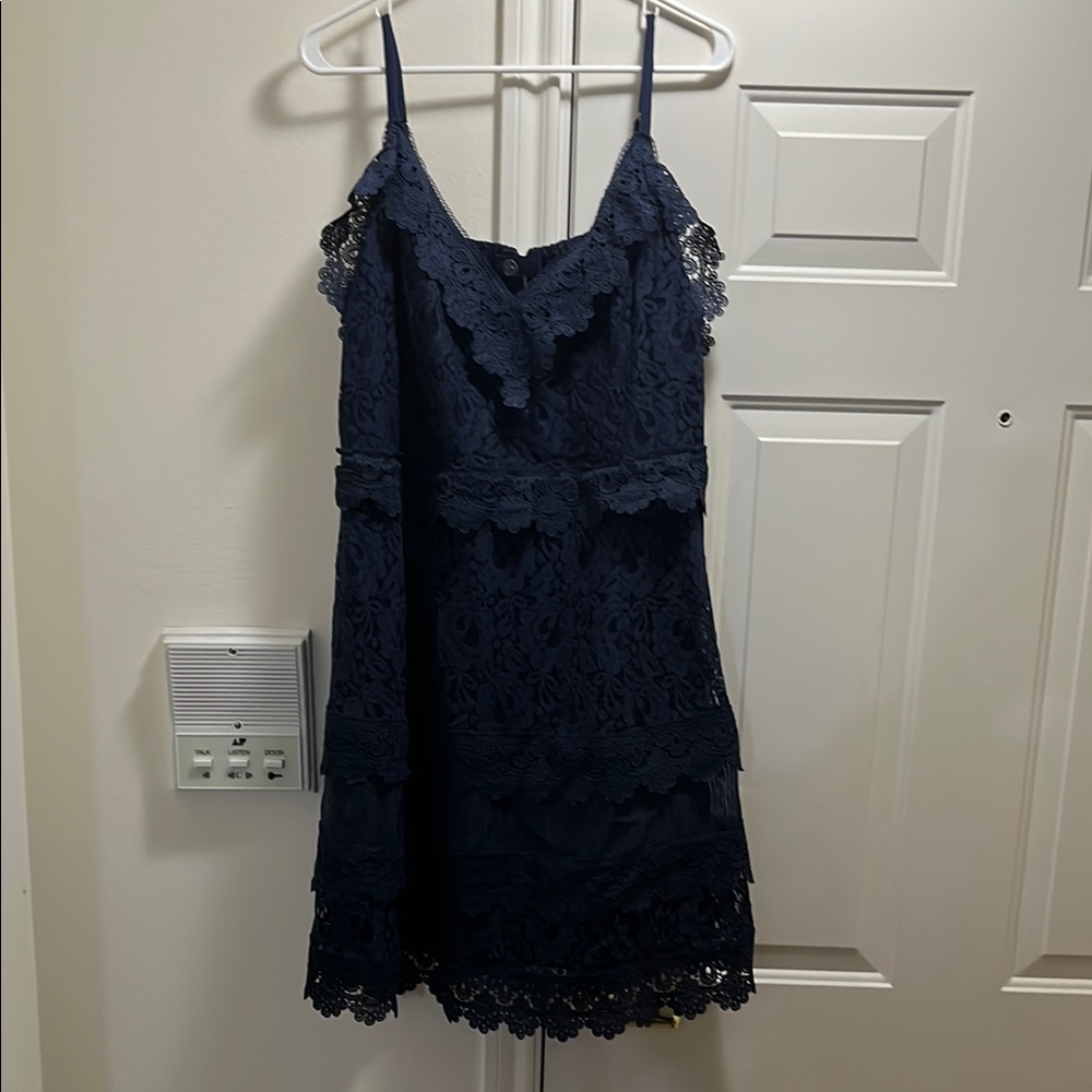 City Chic Navy Lace Mini Dress